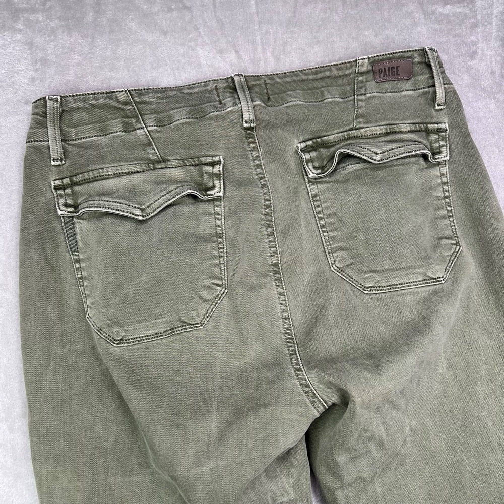 Paige Mayslie Joggers Womens 29 Vintage Ivy Green Cropped Jogger Pants Denim - Picture 14 of 14